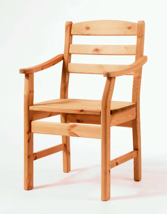 Stuhl Torben mit Armlehne, Holzsitz